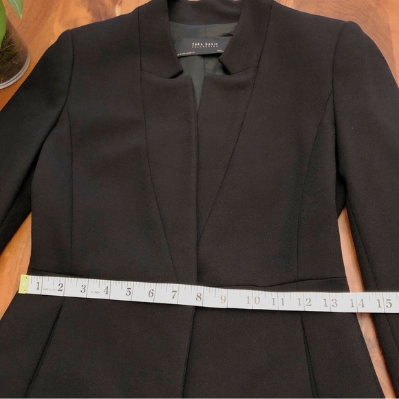 ZARA Black Minimalist Contemporary Workwear Blazer Jacket. Size XS. - Picture 14 of 16